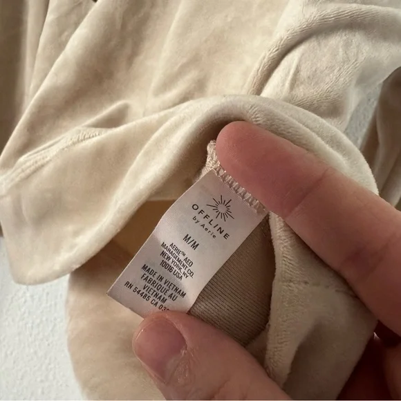 Aerie OFFLINE Velour Oversized Hoodie Lounge Cozy Soft Girl Medium - Picture 9 of 14